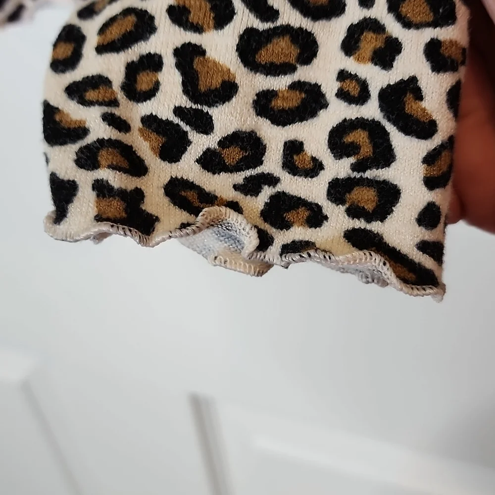 Old Navy Leopard Print Lettuce-Edge Cropped Cardigan, Girls  L (10-12)